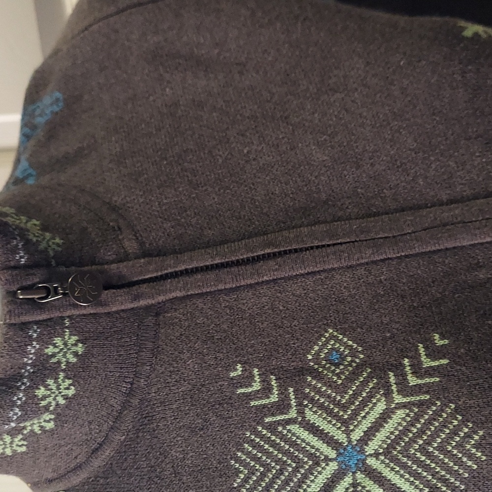 Vintage Eddie Bauer Nordic Snowflake Full Zip Cardigan Sweater Small - Picture 3 of 4